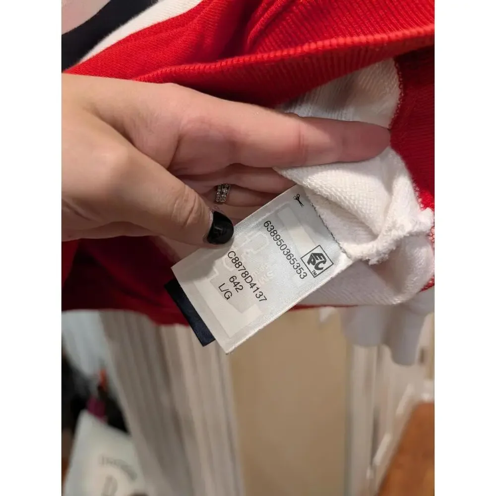 Vtg Style Tommy Hilfiger Denim Pullover Sweatshirt Large Red White Blue - Picture 6 of 8